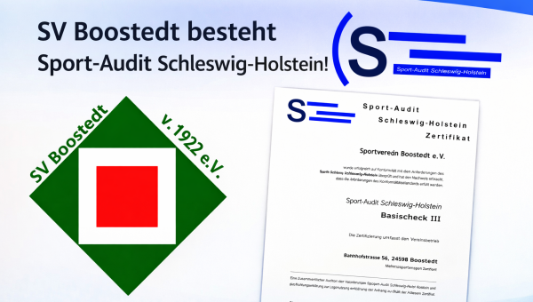 SV Boostedt besteht erfolgreich das Sport-Audit Schleswig-Holstein