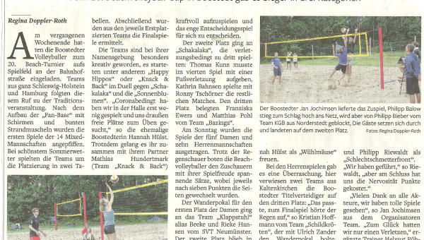 Pressestimmen zum Beachvolleyballturnier